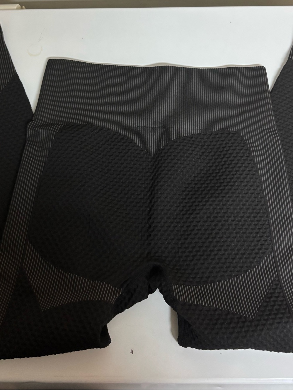 New Mix Black Textured High-Waist Shapewear Leggings